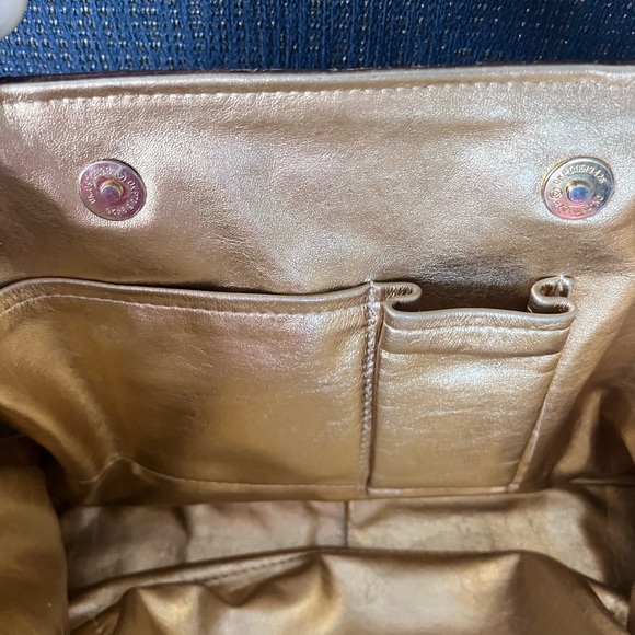 Roberto Vascon Lucite Handled, Brown suede and gold leather handbag. - Picture 7 of 9